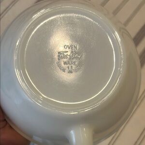 VTG Fire King Milk Glass D Handle Batter Mixing Bowl Pour Spout Pitcher Oven